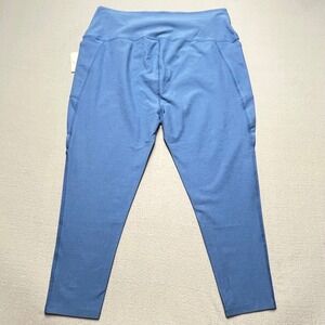 Beyond Yoga Women 4X Blue Heather High Waisted Midi Leggings Pockets SD3452P NEW